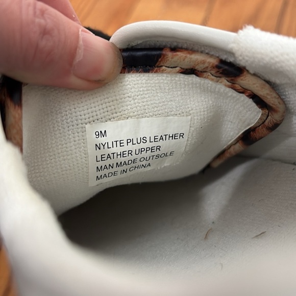Anthropologie Tretorn Nylite Plus Sneaker Leather Shoe White Women's 9M leopard - Picture 10 of 10